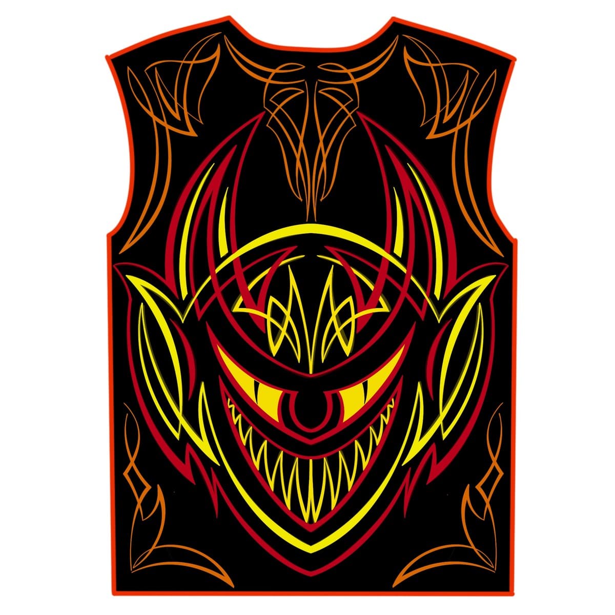 Tribal demon face custom painted vest